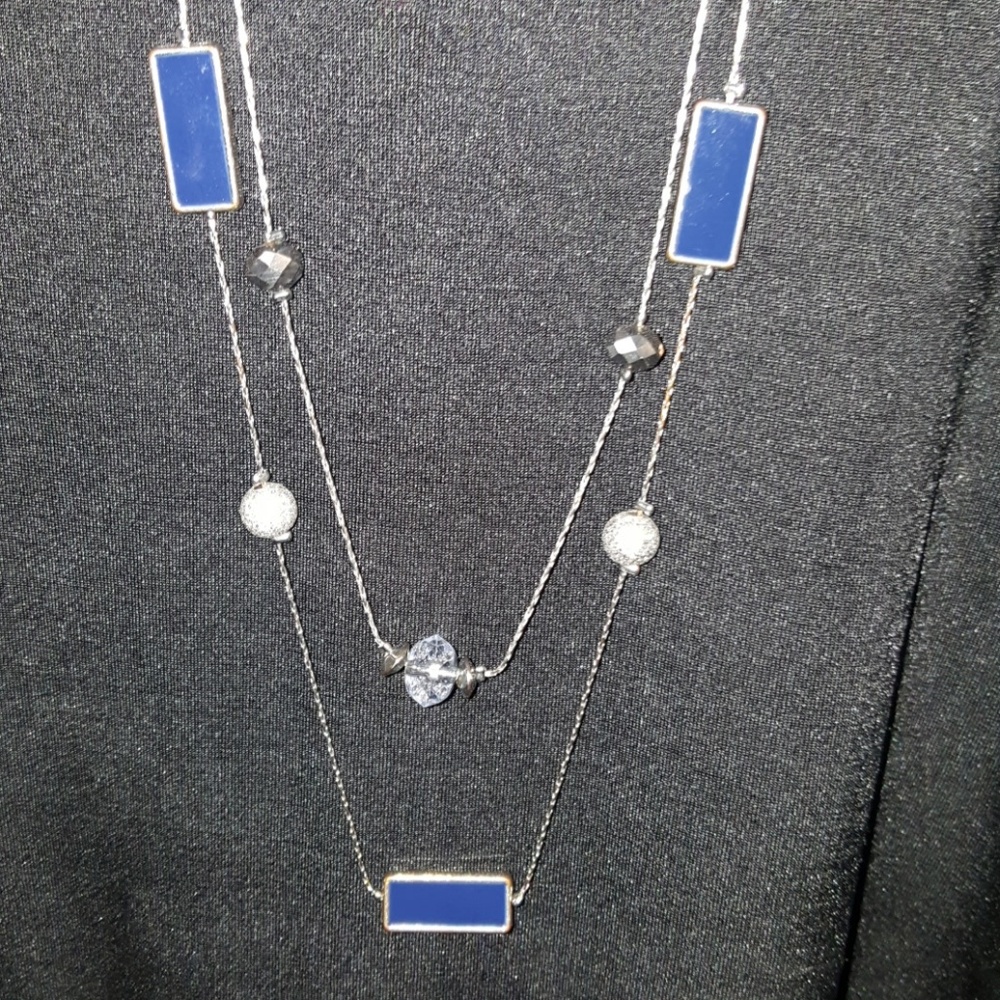 Double strand necklace.